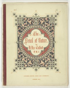 Omslag og tekst fra "The Pencil of Nature," London, 1844 af William Henry Fox Talbot