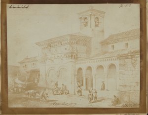 Formindsket kopi af en gravering af en maurisk kirke af William Henry Fox Talbot