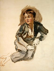 An Urchin (blyant og akvarel på papir) af William Henry Hunt