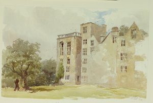 Hardwick Old Hall (akvarel på papir) af William Henry Hunt