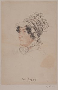 Mrs Hannah Gregory (rødt og gråt kridt på papir) af William Henry Hunt