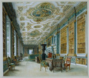 The Old Ballroom, nu biblioteket, Chatsworth (akvarel på papir)