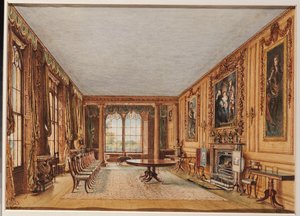The Winter Dining Room of the Earl of Essex at Cassiobury, 1821dani af William Henry Hunt