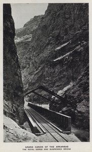 Canyons of Colorado: Grand Canon of the Arkansas, The Royal Gorge og Suspended Bridge (s/h foto) af William Henry Jackson