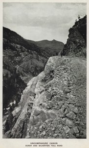 Canyons of Colorado: Uncompahgre Canon, Ouray og Silverton Toll Road (s/h foto) af William Henry Jackson