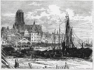 Udsigt over Frankfort-on-the-Main med White Ladies Church i baggrunden, indgraveret af Cutts og Harrison af William Henry James Boot
