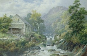 Gammel nedlagt mølle, Dolgelly (par 77867) af William Henry Mander