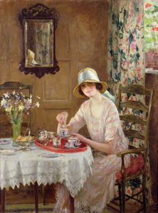 Afternoon Tea (olie på lærred) af William Henry Margetson