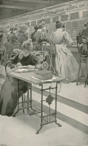 På arbejde i et telefonrum af William Henry Margetson