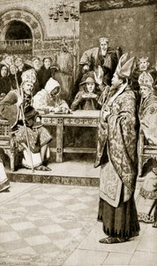 Jocelyn, biskop af Glasgow, i Northampton, 1176, illustration fra 