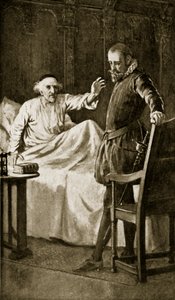 Knox på sit dødsleje, november 1572, illustration fra 