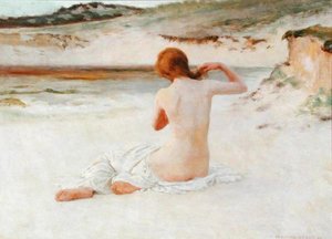 Nøgen på en strand