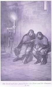 Hånden og armen gik forbi Sir Ectar og Sir Gawaine af William Henry Margetson