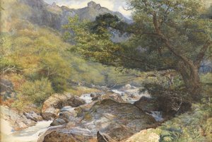 På Lyn, North Devon (wc forhøjet med kropsfarve og gummi arabicum)