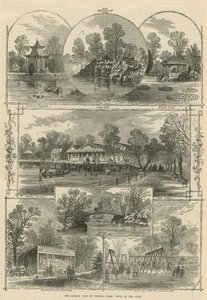Dronningens besøg i Victoria Park: udsigt i parken (gravering) af William Henry Prior