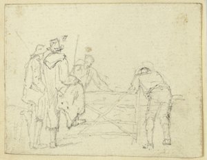 Fem figurer ved porten af William Henry Pyne