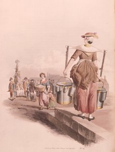 Mælkepige, 1808 af William Henry Pyne