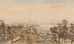 Gamle London, udsigt fra St. James Park, der kigger mod øst af William Henry Pyne