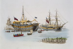 Fængselsskibe, fra "Costume of Great Britain", udgivet af William Miller, 1805