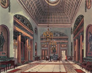 Hall of Entrance, Carlton House fra Pynes Royal Residences, 1818 af William Henry Pyne