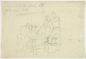To mænd, der arbejder ved en maskine af William Henry Pyne