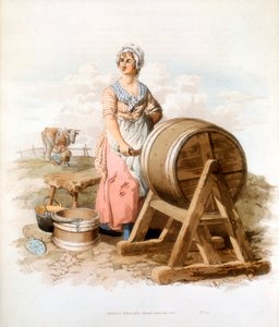 Kvinder fremstiller smør, 1808