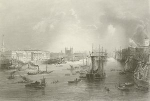 Londons havn af William Henry after Bartlett