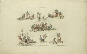 Lejrscener, 1803 (farvet radering) af William Henry after Pyne