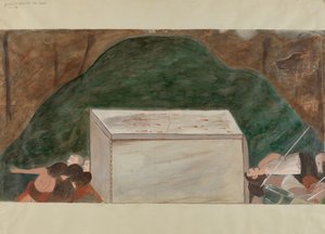 Korsets station nr. 14: Jesus bliver lagt i sin grav, ca. 1936.
