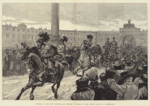 Den nye kejser og kejserinde af Rusland ankommer til Vinterpaladset, Sankt Petersborg af William Heysham Overend