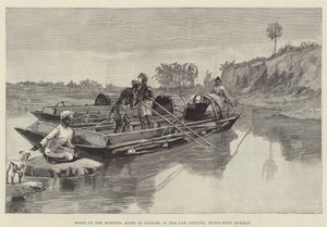 Både på Myettha-floden ved Gungaw i Yaw-området i det nordvestlige Burma
