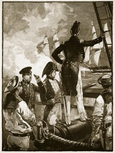 Kaptajn Walpole opsnapper hertugen af Saldanhas skibe, illustration fra 