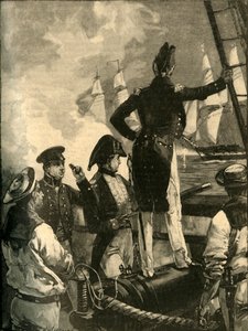 Kaptajn William Walpole opsnapper hertugen af Saldanhas skibe, Liberal Wars, 1829 c1890. af William Heysham Overend