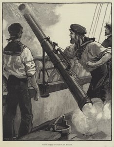 Affyring af raketter om bord på HMS Monarch