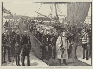 Begravelse af hertugen af Albany, lander liget fra Royal Yacht Osborne i Portsmouth af William Heysham Overend