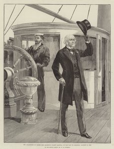 Hr. Gladstone om bord på Hendes Majestæts Yacht Alberta, på vej til Osborne, 15. august 1892