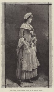 Mrs Langtry, på Haymarket Theatre, i She Stoops to Conquer af William Heysham Overend