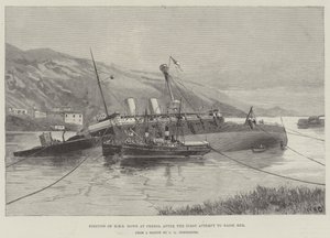 Stilling af HMS Howe hos Ferrol efter det første forsøg på at opdrage hende af William Heysham Overend