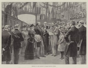 Modtagelse af Lord Salisbury på togstationen i Belfast