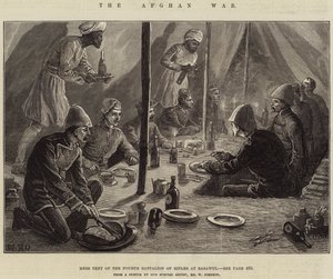 Den afghanske krig, messetelt fra den fjerde bataljon af rifler ved Basawul