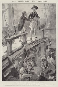 Årsdagen for Trafalgar, slaget ved Trafalgar, admiral Collingwood om bord på Royal Sovereign