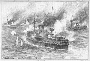 Slaget ved Yalu, 1895, 1902 af William Heysham Overend