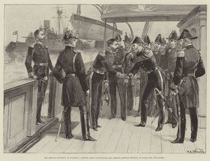 Den franske eskadron ved Spithead, admiral Lord Clanwilliam og admiral Gervais mødes om bord på branddronningen