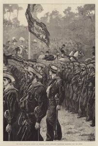 The Great Volunteer Review i Windsor, Naval Artillery Volunteers marcherer forbi dronningen