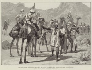 Khartoum-ekspeditionen, beredent infanteri, der fanger de første fanger nær Gakdul af William Heysham Overend