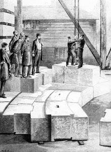 The New Eddystone Lighthouse: The Stone-Cutting Establishment at Oreston, illustration fra 