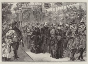 Prinsen og prinsessen af Wales i Manchester, procession i udstillingsbygningen