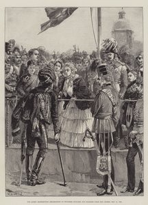 Dronningen uddeler dekorationer til sårede officerer og soldater fra Krim, 21. maj 1856