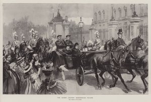 Dronningen forlader Buckingham Palace af William Heysham Overend