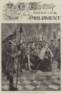 Dronningen møder sit nye parlament og passerer gennem korridoren til House of Lords